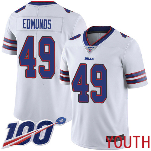 Youth Buffalo Bills 49 Tremaine Edmunds White Vapor Untouchable Limited Player 100th Season NFL Jersey